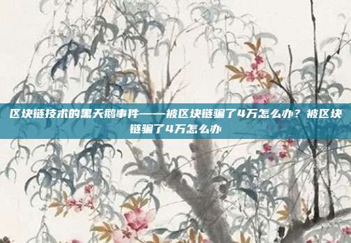 区块链技术的黑天鹅事件——被区块链骗了4万怎么办？被区块链骗了4万怎么办