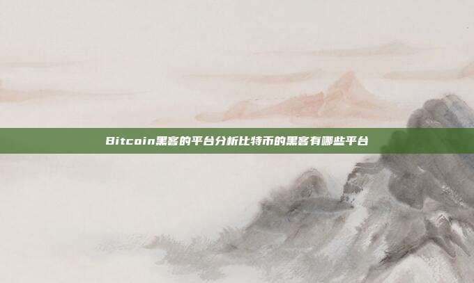 Bitcoin黑客的平台分析比特币的黑客有哪些平台