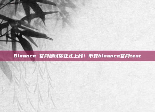 Binance 官网测试版正式上线！币安binance官网test