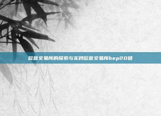 欧意交易所的探索与实践欧意交易所bep20链