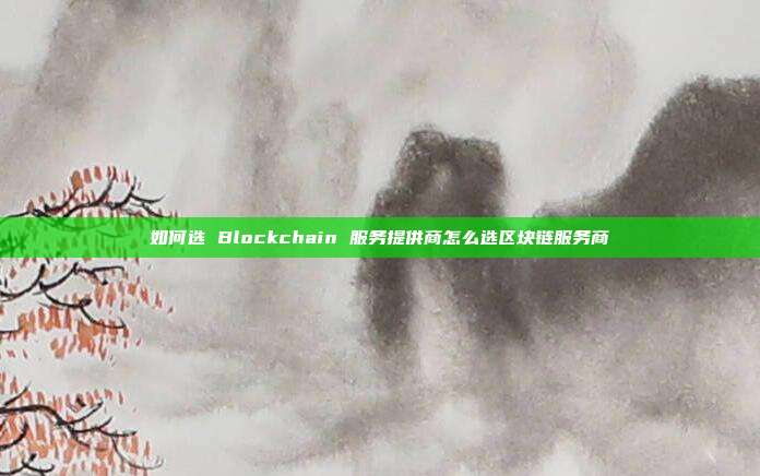 如何选 Blockchain 服务提供商怎么选区块链服务商