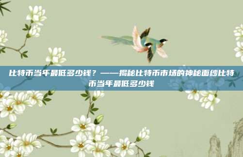 比特币当年最低多少钱？——揭秘比特币市场的神秘面纱比特币当年最低多少钱