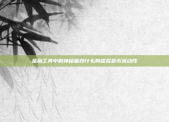 金融工具中的神秘面纱什么叫虚拟货币流动性