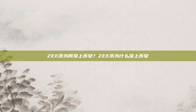 ZEE币为何没上币安？ZEE币为什么没上币安