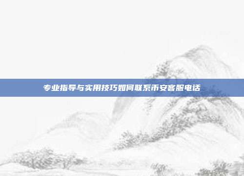 专业指导与实用技巧如何联系币安客服电话