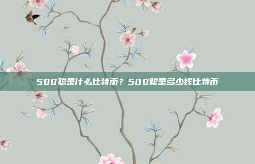 500聪是什么比特币？500聪是多少钱比特币