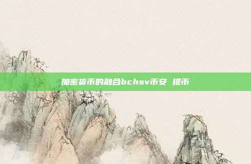 加密货币的融合bchsv币安 提币