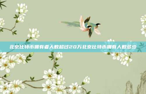 北京比特币拥有者人数超过20万北京比特币拥有人数多少