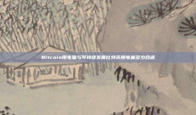 Bitcoin用电量与可持续发展比特币用电量多少合适