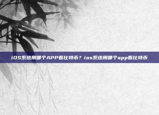 iOS系统用哪个APP看比特币？ios系统用哪个app看比特币