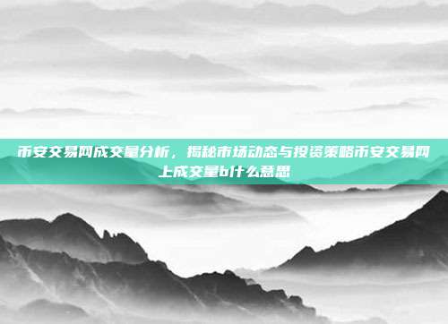 币安交易网成交量分析，揭秘市场动态与投资策略币安交易网上成交量b什么意思